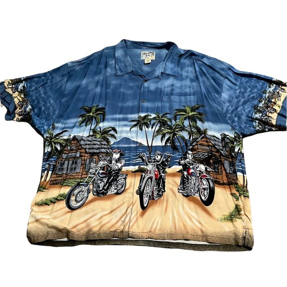 Lot of 3 Big Dogs Hawaiian Shirts Mens 4XL Cruise Motorcycle Bottles Button Down - Picture 3 of 12